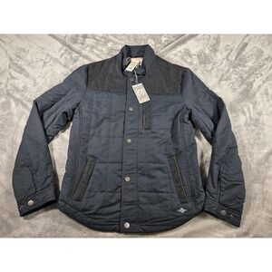 NWT Flag & Anthem Mens Quilted Shacket Jacket Navy/Gray Size Small Preppy Casual